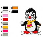 Animal Baby Penguin Embroidery Design